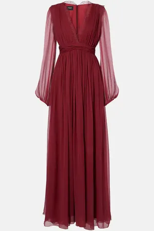 Giambattista Valli Robe aus Seiden-Georgette mit Spitze