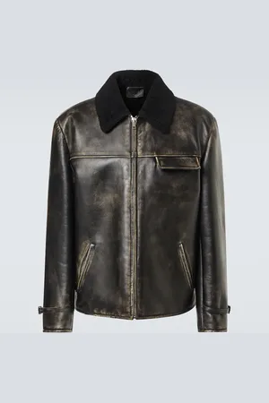Prada Lederjacke mit Shearling