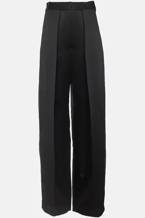 Khaite Weite High-Rise-Hose Marinta aus Satin