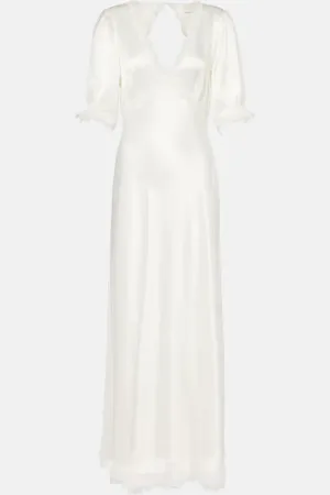 RIXO London Maxikleid Annabella aus Satin mit Spitze