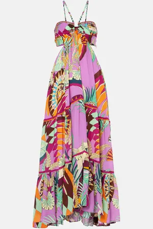 Camilla Bedrucktes Maxikleid aus Seide