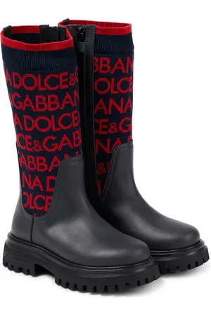 Dolce & Gabbana Stiefel aus Leder udn Strick