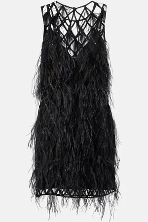 The Attico Minikleid mit Federn