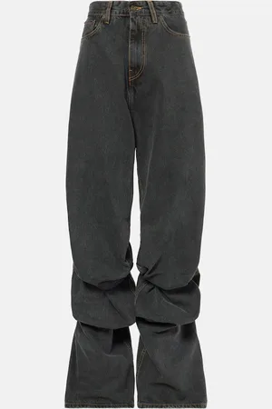 Y / PROJECT Wide-Leg Jeans Evergreen Draped Cuff