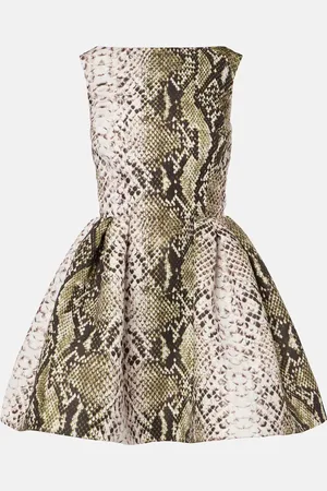 Oscar de la Renta Bedrucktes Minikleid aus Faille