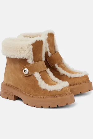 Jimmy Choo Ankle Boots Shea aus Veloursleder mit Shearling