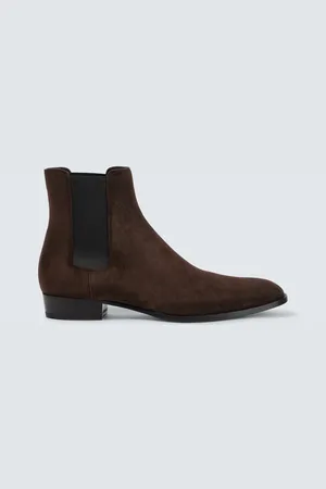 Saint Laurent Chelsea Boots Wyatt aus Veloursleder