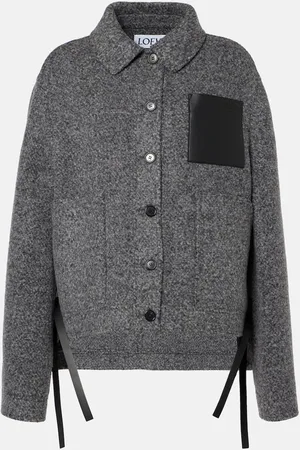 Loewe Jacke Workwear aus einem Wollgemisch mit Leder