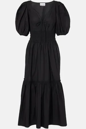 Ganni Midikleid aus Baumwollpopeline