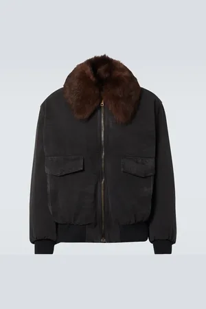 Prada Bomberjacke aus Baumwolle mit Shearling