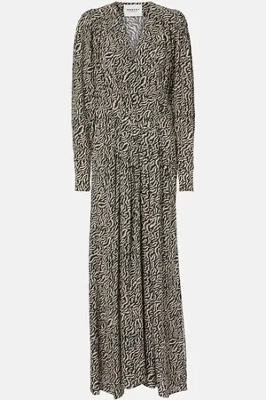 Marant Etoile Bedrucktes Maxikleid Vonick aus Crêpe de Chine