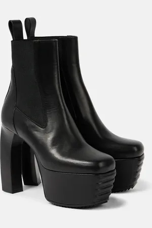 Rick Owens Ankle Boots Porterville Beatle Banana aus Leder
