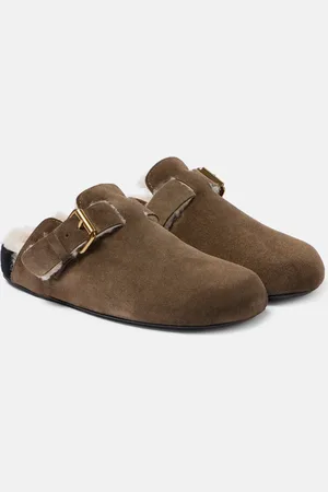 Isabel Marant Slippers Mirvin aus Veloursleder mit Shearling
