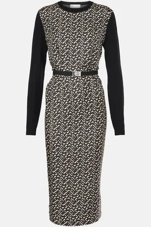 Tory Burch Midikleid aus Wolle mit Seide