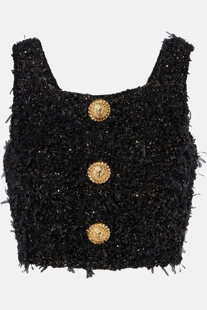 Balmain Cropped-Top aus Tweed