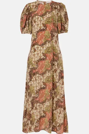 ULLA JOHNSON Midikleid Calais aus Seide