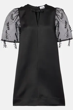 Ganni Besticktes Minikleid aus Organza