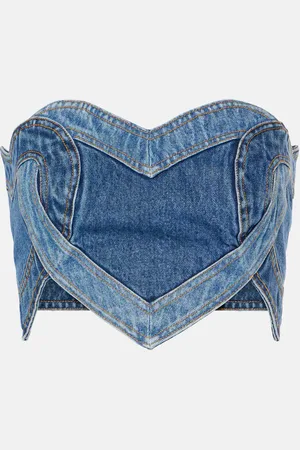 AREA Top aus Denim