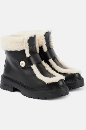 Jimmy Choo Ankle Boots Shea aus Leder mit Shearling