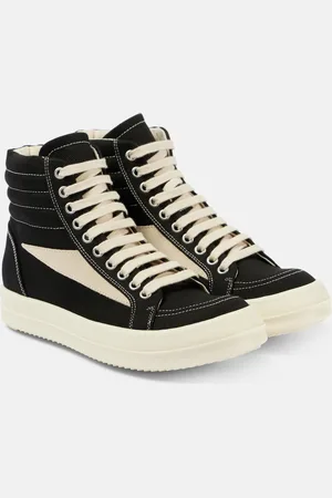 Rick Owens High-Top Sneakers aus Denim mit Veloursleder
