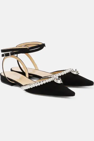 Mach & Mach Slingback-Ballerinas Diamond of Elizabeth aus Veloursleder