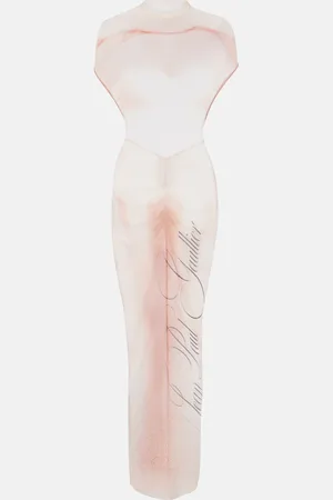 Jean Paul Gaultier Bedrucktes Maxikleid Le Classique aus Mesh