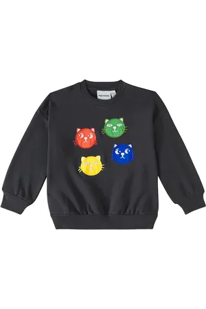 Mini Rodini Besticktes Sweatshirt Cool Cats aus Baumwolle