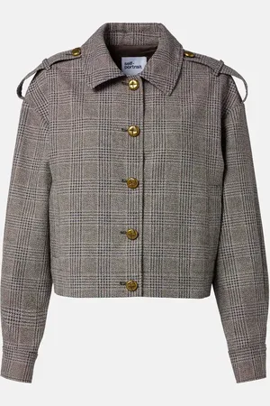 Self-Portrait Jacke aus Baumwolle und Leinen