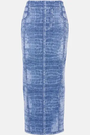 Balmain Bedruckter Midirock aus Strick