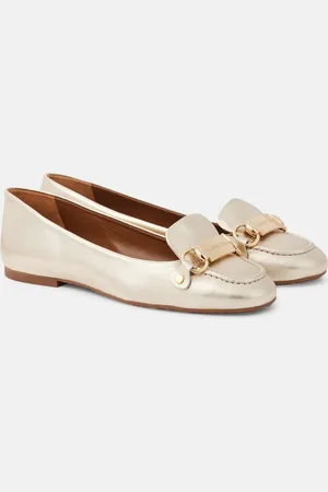 See by Chloé See By Chloé Ballerinas Signature aus Metallic-Leder