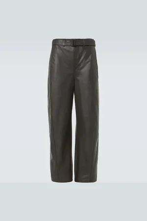 LEMAIRE Weite Hose Twisted Belted aus Leder