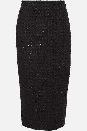 ROTATE Maxirock aus Bouclé mit Pailletten