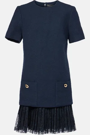 Oscar de la Renta Minikleid aus Tweed und Spitze