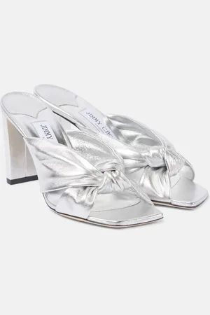 Jimmy Choo Pantoletten Avenue 85 aus Metallic-Leder