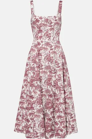 Staud Midikleid Wells aus Baumwollpopeline