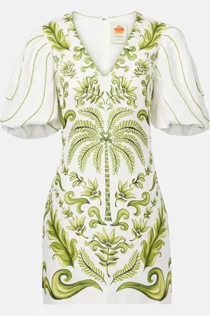 Farm Rio Minikleid Milani Off-White aus Leinen