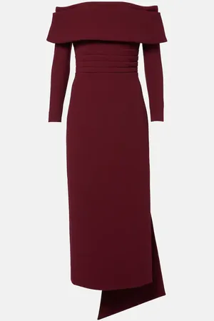 EMILIA WICKSTEAD Off-Shoulder-Midikleid Derika aus Crêpe