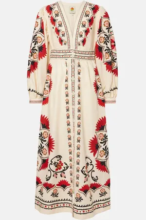 Farm Rio Bedrucktes Maxikleid Cashew Mandala Cream