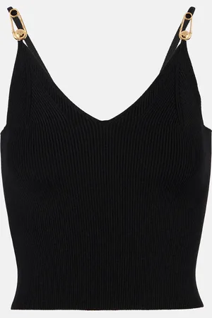 VERSACE Top Safety Pin aus Rippstrick
