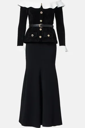 Self-Portrait Off-Shoulder-Midikleid mit Chenille
