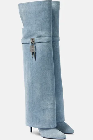 Givenchy Overknee-Stiefel Shark Lock Stiletto aus Denim