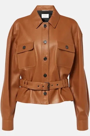 Saint Laurent Cropped-Lederjacke Saharienne