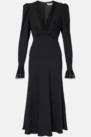 Alessandra Rich Midikleid Envers aus Satin mit Spitze