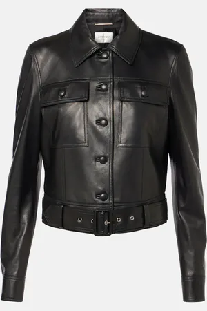 Saint Laurent Cropped-Lederjacke