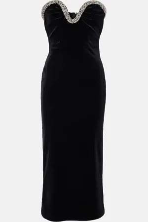 Roland Mouret Midikleid aus Samt mit Kristallen