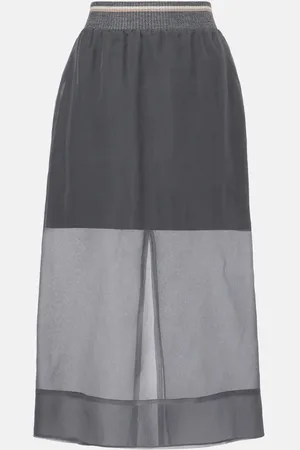 Brunello Cucinelli Midirock aus Seide