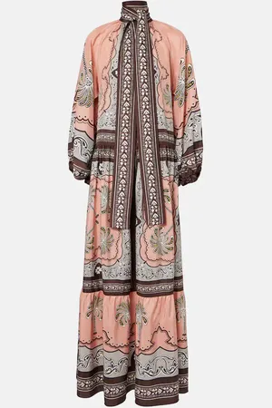 La DoubleJ Bedrucktes Maxikleid Athena aus Seide