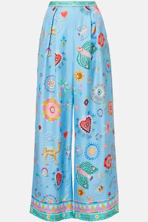 Camilla Verzierte Palazzo-Hose aus Seide