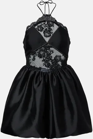 Self-Portrait Minikleid aus Taft mit Spitze