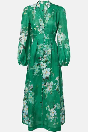 ZIMMERMANN Midikleid Everly Plunge aus Leinen